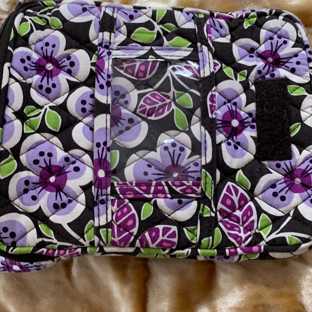 VERA BRADLEY SMALL CROSSBODY BAG(MANY POCKETS) PURPLE PANSIES 9X7 - Picture 4 of 5